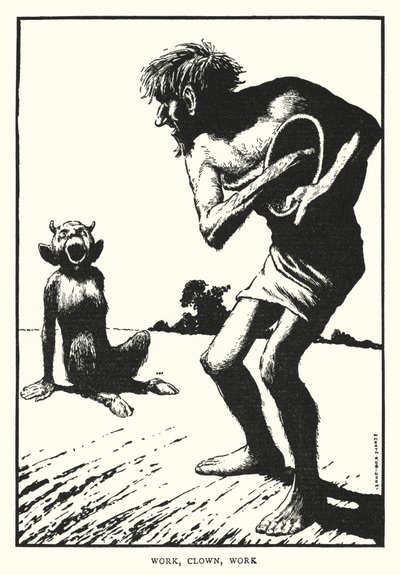 Trabalho, palhaço, trabalho (litho) de William Heath Robinson