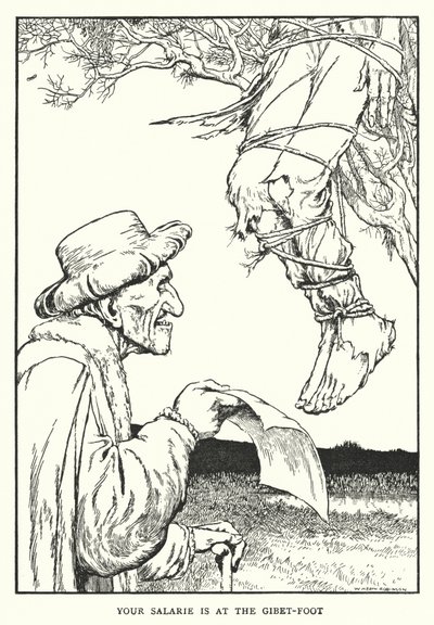 O seu salarie está no pé da liteira (litho) de William Heath Robinson