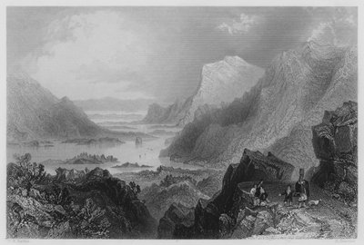 Aproximação a Killarney a partir da Kenmare Road (gravação) de William Henry (after) Bartlett