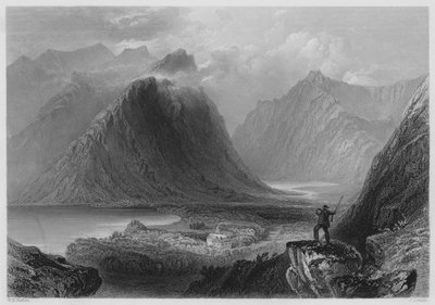 Delphi Lodge, Connemara (gravura) de William Henry (after) Bartlett