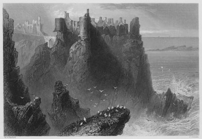 Castelo de Dunluce (gravura) de William Henry (after) Bartlett