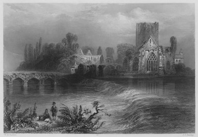 Abadia de Holy-Cross, no Suir (gravura) de William Henry (after) Bartlett