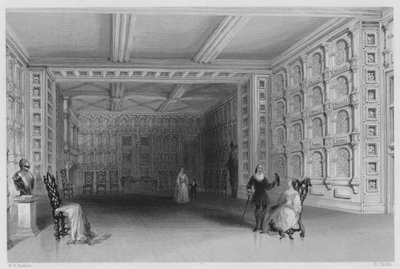 Interior de uma Sala no Castelo de Malahide, Dublin (gravura) de William Henry (after) Bartlett