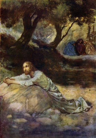 O Jardim do Getsêmani (cor litho) de William Henry (after) Margetson