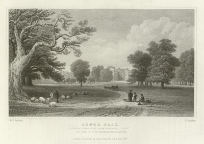 Bower Hall, Bumpstead Steeple, perto de Haverhill, Essex, o assento de Elly Anderson Stephens, Esquire de William Henry Bartlett