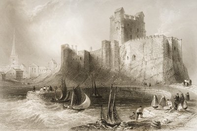 Carrickfergus Castle, Condado de Antrim, Irlanda do Norte, de &39;Cenário e Antiguidades da Irlanda&39; por George Virtue, de 1860 de William Henry Bartlett