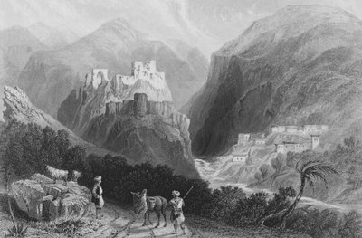 Castelo no Monte Amana, perto do Khan Karamont de William Henry Bartlett