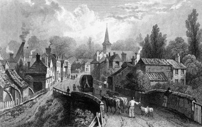 Chipping Ongar, Essex, gravado por Henry Adlard, 1832 de William Henry Bartlett