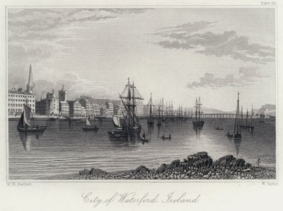 Cidade de Waterford, Irlanda (gravura) de William Henry Bartlett