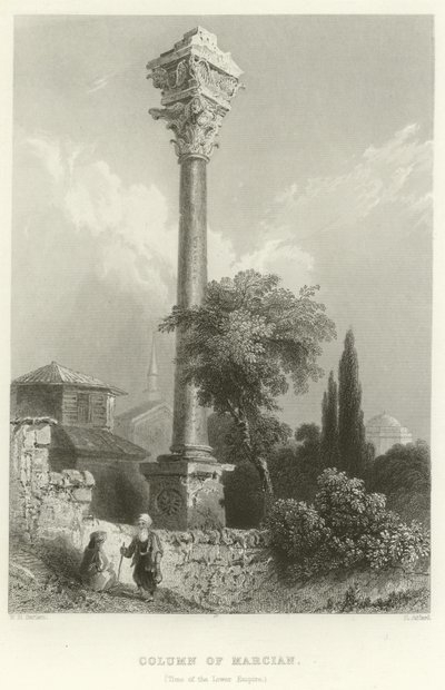 Coluna de Marciano, Constantinopla de William Henry Bartlett