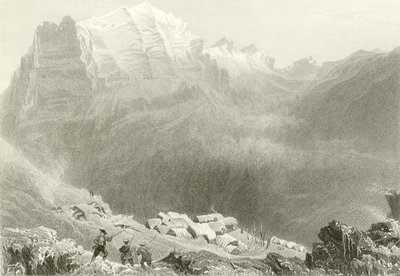 Dormeilleuse, High Alps, a cena dos trabalhos de Felix Neffs de William Henry Bartlett