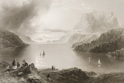 Eagle Mountain, Killeries, Connemara, Condado de Galway, de "Cenário e Antiguidades da Irlanda" por George Virtue, de 1860 de William Henry Bartlett