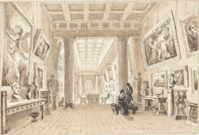 Interior da galeria de pintura de Thomas Hope, Duchess Street, Londres de William Henry Bartlett