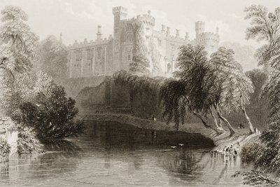 Castelo de Kilkenny, Condado de Kilkenny, Irlanda, de "Cenário e Antiguidades da Irlanda" por George Virtue, de 1860 de William Henry Bartlett