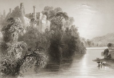 Lismore Castle, Lismore, Condado de Waterford, na Irlanda, de "Cenário e Antiguidades da Irlanda" por George Virtue, de 1860 de William Henry Bartlett