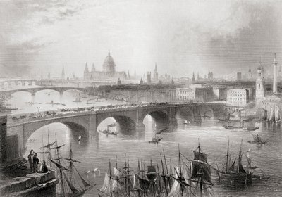 Londres, Southwark e Blackfriars pontes sobre o rio Tâmisa, Londres, Inglaterra, de &39;Cyclopaedia of Useful Arts and Manufactures&39; por Charles Tomlinson de William Henry Bartlett