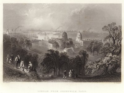 Londres a partir do Greenwich Park de William Henry Bartlett