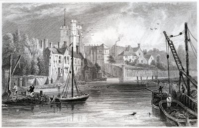 Maidstone forma a água, Kent, 1832 de William Henry Bartlett
