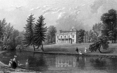 Mouro Hall, perto de Harlow, Essex, gravado por John Rogers, 1833 de William Henry Bartlett