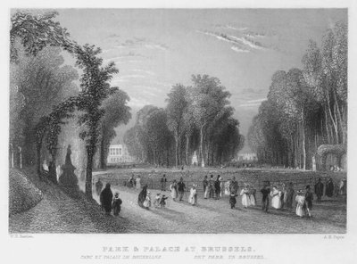 Parque e Palácio em Bruxelas (gravura) de William Henry Bartlett