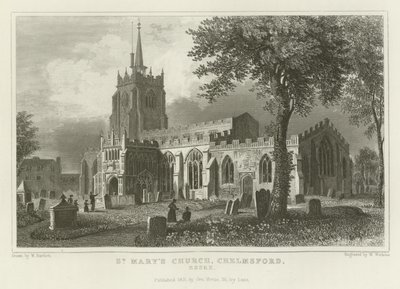 Igreja de Santa Maria, Chelmsford, Essex de William Henry Bartlett