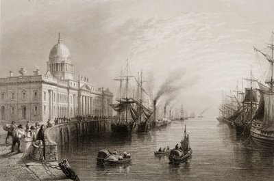 A alfândega, Dublin, de &39;Cenário e antiguidades da Irlanda&39; por George Virtue, de 1860 de William Henry Bartlett