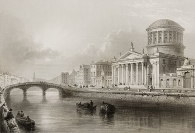 The Four Courts, Dublin, de &39;Cenário e Antiguidades da Irlanda&39; por George Virtue, de 1860 de William Henry Bartlett
