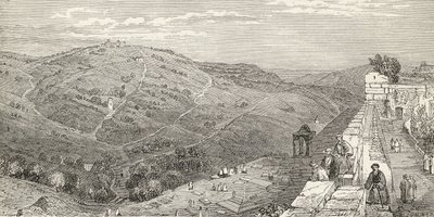 O Monte das Oliveiras, em Jerusalém, do "The Imperial Bible Dictionary", publicado por Blackie und Son, c.1880s de William Henry Bartlett