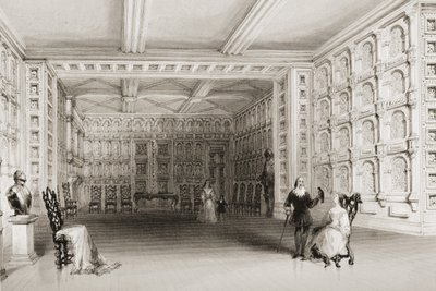 O quarto de carvalho, Malahide Castle, Condado de Dublin, na Irlanda, de &39;Cenário e antiguidades da Irlanda&39; por George Virtue, de 1860 de William Henry Bartlett