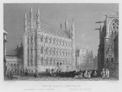Câmara Municipal, Lovaina (gravura) de William Henry Bartlett