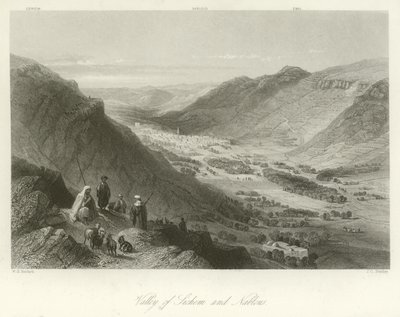 Vale da Sichem e Nablus, Palestina de William Henry Bartlett