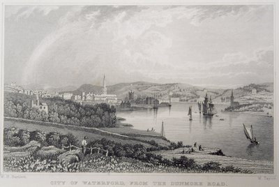 Vista, de, waterford, de, a, Dunmore, estrada, irlanda, gravado, por, w., Taylor de William Henry Bartlett