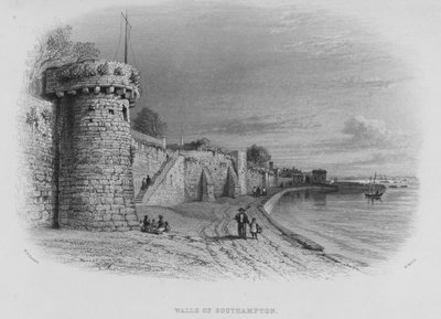 Paredes de Southampton (gravura) de William Henry Bartlett