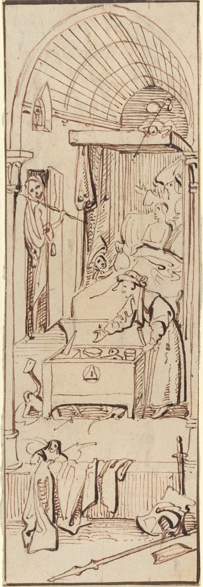 A morte do avarento de William Henry Brooke after Hieronymus Bosch
