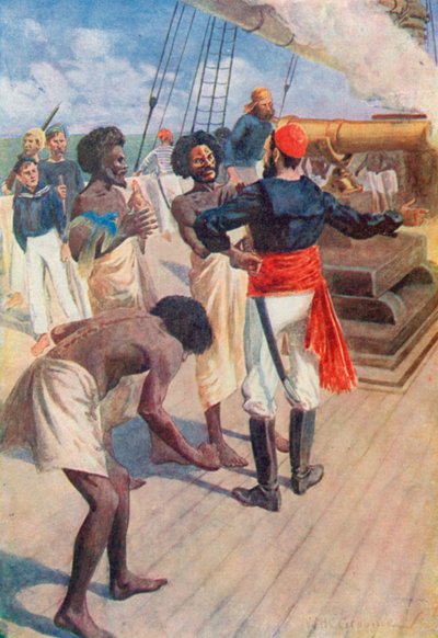 Os chefes foram então orientados a olhar para uma rocha a cerca de duas milhas no mar, e a arma foi disparada de William Henry Charles Groome
