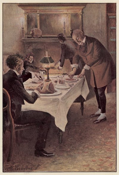 Traddles corta o carneiro em fatias de William Henry Charles Groome