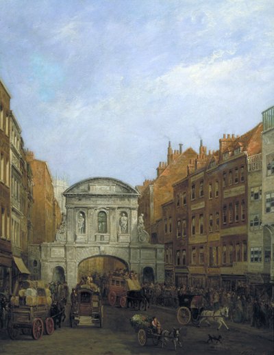 "Temple Bar from the Strand", Londres, 1873 de William Henry Haines
