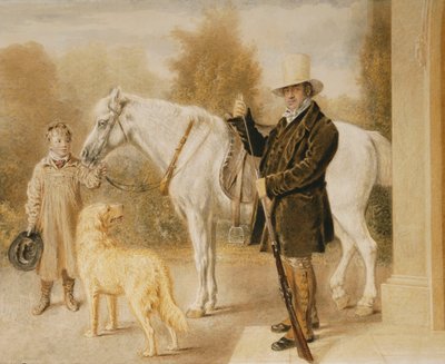 Um esportista com um menino, um pônei e um cachorro, 1827 de William Henry Hunt