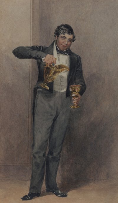 Mordomo, c.1827 (aguarela sobre papel) de William Henry Hunt