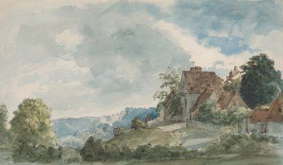 Casas de campo numa Paisagem Extensiva, finais de 1820. de William Henry Hunt