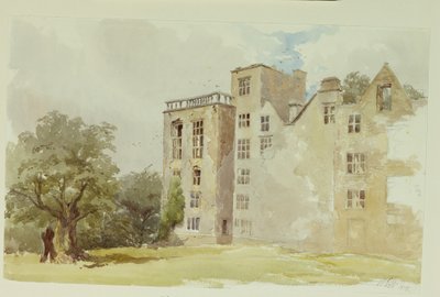 Hardwick Old Hall (aguarela sobre papel) de William Henry Hunt