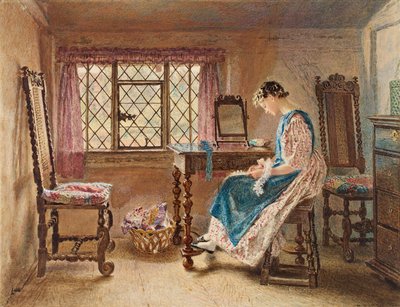Preparando-se para o domingo, c.1832 (wc e guache sobre papel) de William Henry Hunt