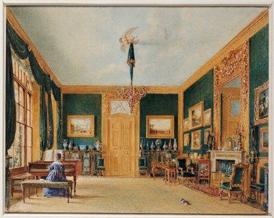 A sala verde do conde de Essex em Cassiobury, 1823 de William Henry Hunt