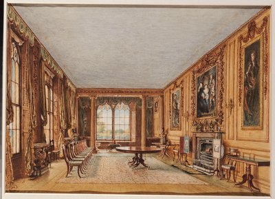 A Sala de Jantar de Inverno do Conde de Essex em Cassiobury, 1821 de William Henry Hunt