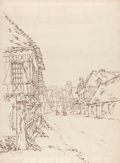 Vista de uma rua de uma cidade francesa de William Henry Hunt