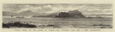 Fidra Point, no Firth of Forth, o local proposto para um novo farol de William Henry James Boot