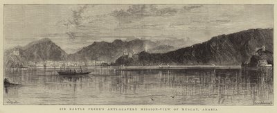 Missão Anti-Escravatura de Sir Bartle Frere, Vista de Mascate, Arábia de William Henry James Boot