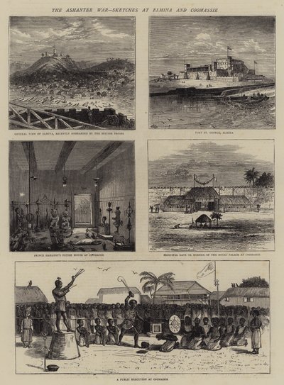 A guerra de Ashantee, esboços em Elmina e Coomassie de William Henry James Boot