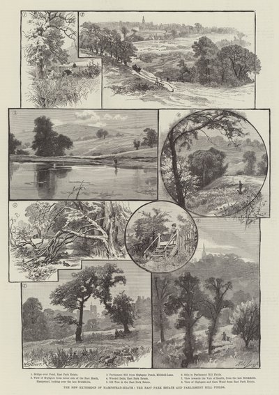 A nova extensão de Hampstead-Heath, o East Park Estate e o Parliament Hill Fields de William Henry James Boot