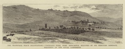 As Negociações de Paz de Transvaal, a Fazenda de Cockran, perto de Newcastle, ocupada por Sir Hercules Robinson, Presidente da Comissão Real de William Henry James Boot